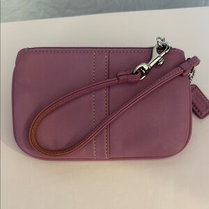 Elegant Pink Leather Wristlet